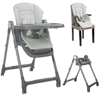 Scaun de masă 3 în 1 Lorelli - Chef, Grey Leather