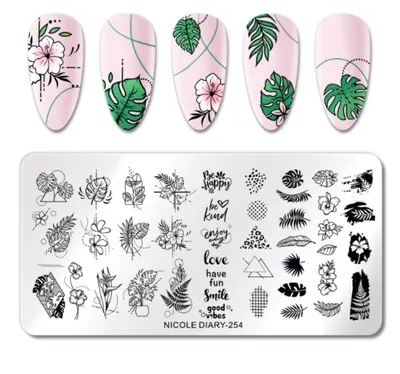 Matrita metalica stampila unghii Nicole Diary 254
