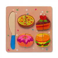 Puzzle Mic 3D din Lemn - Set cu Dulciuri - Nurio
