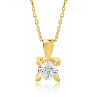 Lant cu pandantiv din aur galben cu diamant de 0.5ct