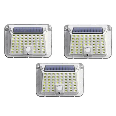 Set 3 x Lampa solara 90 LED Jortan, senzor de miscare