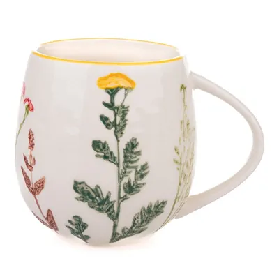 Cană albă din porțelan 500 ml Flower Garden – Dakls