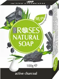 Nature of Agiva Roses Săpun cu cărbune activ, 100 g