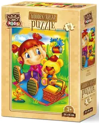 Puzzle din lemn Art Puzzle din 16 de piese - Fetiță și băiețel