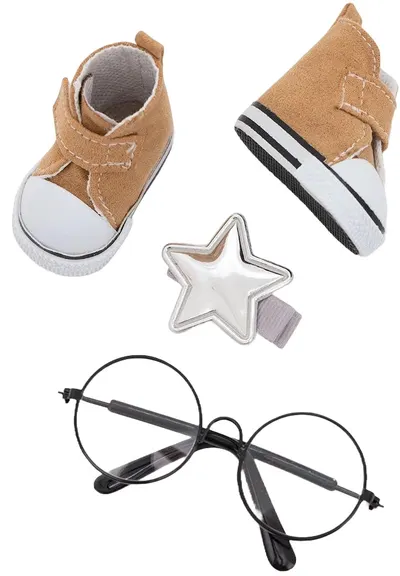 Orange Toys Sweet Sisters accesorii pentru păpuși - adidași bej, snood și ochelari