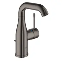 Baterie lavoar Grohe Essence 23462A01, marimea M, monocomanda, cartus ceramic, pipa pivotanta, aerator, limitator, set evacuare inclus, Hard graphite