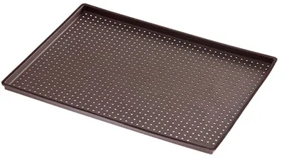 Tavă perforată pentru pizza crocantă Lekue - 40 x 30 cm, neagră