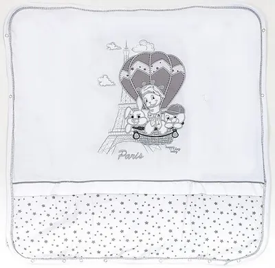 Pătură din bumbac Bambino Casa - Paris, Bianco 80 х 85 cm