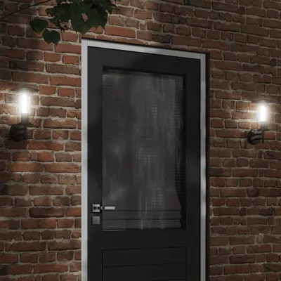 Gossi lampa exterioara de perete, negru, otel inoxidabil