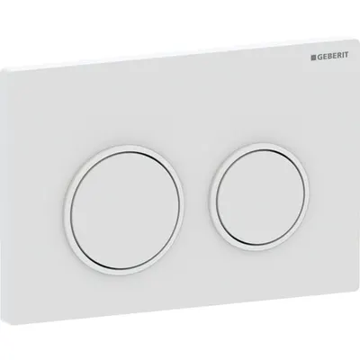 Clapeta actionare dubla rezervor wc, alb mat cu inel de design alb lucios, Geberit Omega20