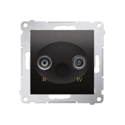 Priza R-TV de trecere, 20dB,antracit metalic