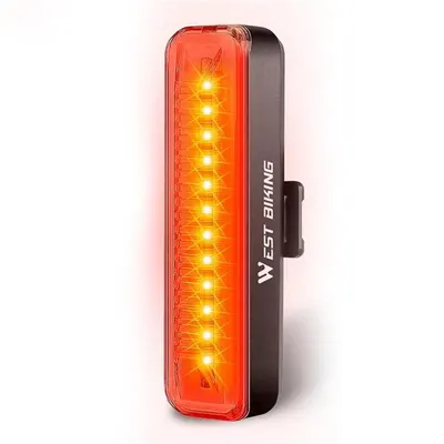 Lumină bicicletă vizibilitate ridicată, reîncărcabilă, negru