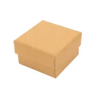 Cutie hârtie kraft pentru bijuterii cu suport negru în interior (set 10 buc) - 5x5x3cm