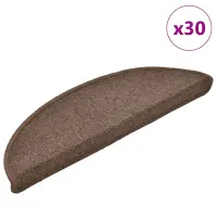 vidaXL Covorașe scări, 30 buc., 56x17x3 cm, maro cafea, semirotunde