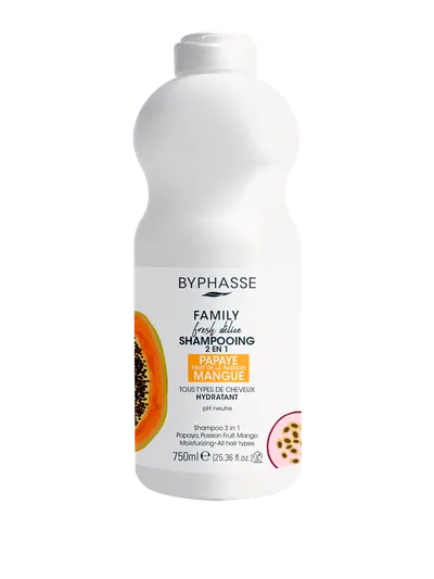 Sampon pentru toate tipurile de par 2 in 1 Family Fresh Delice, 750ml, Byphasse