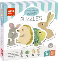 Puzzle-uri progresive 4 în 1 Apli Kids - Animale sălbatice