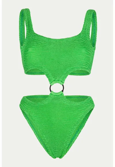 Costum de baie intreg cu decupaj decorativ - Verde