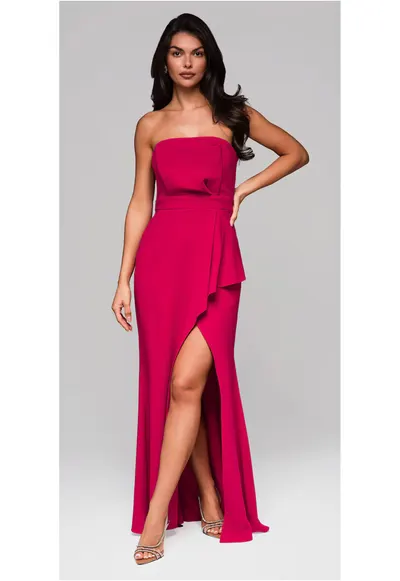Rochie de seara Maxi LA-OM-DLR201 - Roz inchis