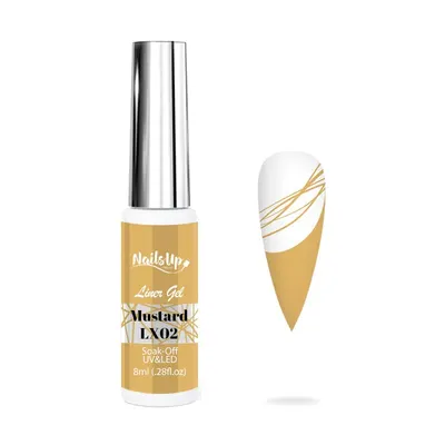 Gel NAILSUP Liner LX02 Dark Yellow 8ml pentru Pictură, Nail Art și Linii Fine