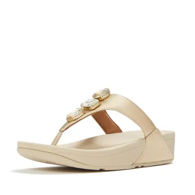 FITFLOP FitFlop Lulu Ultra-Jewel Metallic Toe-Post Sandals PLATINO 39