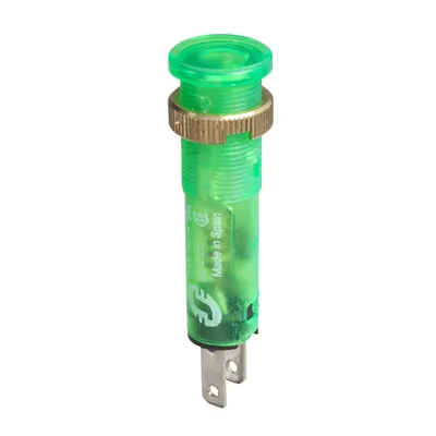 Lampa Pilot Ø8 - Ip40/Ip65 - Verde - Led Acoperit Inclus - 24 V - Faston
