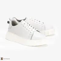 Pantofi Casual de dama din Piele naturala cu talpa groasa CRL0492 ALB