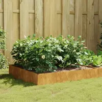 Gossi strat inaltat de gradina, 100x100x33,5 cm, otel corten