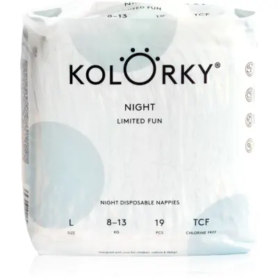 Kolorky Night Limited Fun scutece de unică folosință pentru noapte mărime L 8-13 kg 19 buc