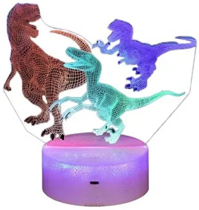 Lampă LED 3D Robetoy - Dinozaurii, 18 cm