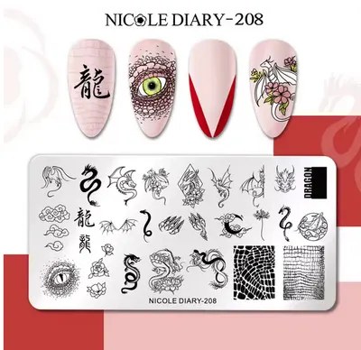Matrita metalica stampila unghii Nicole Diary 208