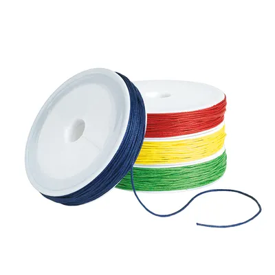 Set de 4 șnururi din bumbac cerat colorat, 100 m