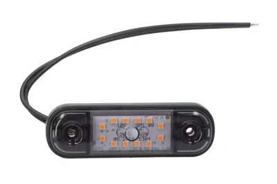 Lumina delimitare stanga dreapta, forma: oval, portocaliu fumuriu, LED, inaltime 24,2mm; latime 83,8mm; adancime 10,4mm lungime cablu 230mm, 12 24V (IP66 IP68)