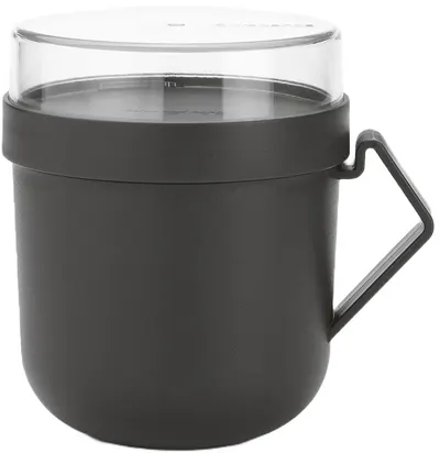 Cană cu capac Brabantia - Make & Take, 600 ml, gri închis