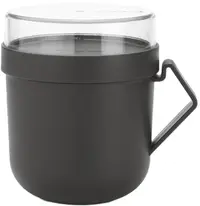 Cană cu capac Brabantia - Make & Take, 600 ml, gri închis
