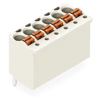 1-conductor THT female header; 1.0 mm Ø solder pin; straight; direct marking; 1.5 mm²; Pin spacing 3.5 mm; 8-pole; 1,50 mm²; light gray