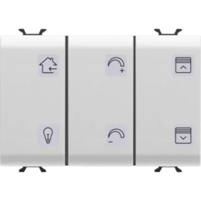 Push buton cu simbol interschimbabil - EASY - 6 canale - 3 module - ALB - CHORUS