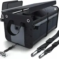 Organizator portbagaj NewEvo , pliabil, spatios, multifunctional, multicompartimentat, fixare curele si velcro, potrivire universala, 60cm x 37cm x