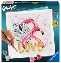 Set de pictură pe numere Ravensburger CreArt - Flamingo îndrăgostiți