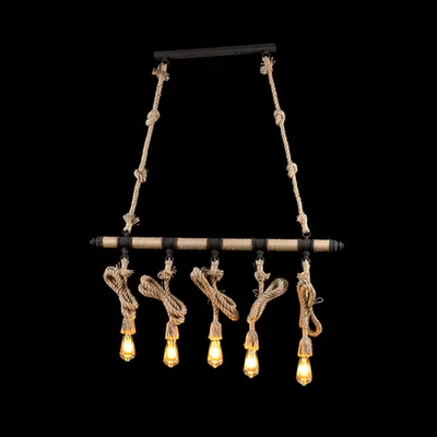 Candelabru Rope 5xe27 Negru/ruginiu L1030xh500mm