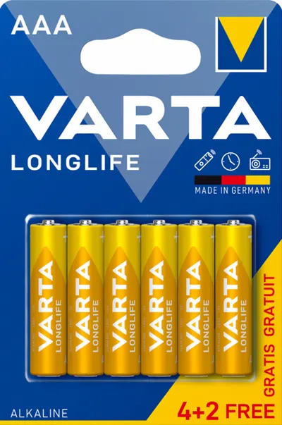 Baterii alcaline VARTA - Longlife, AAA, 4+2 buc.