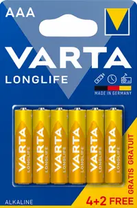 Baterii alcaline VARTA - Longlife, AAA, 4+2 buc.