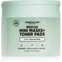 breakout + aid Mini Masks+Toner Pads Rescue dischete de tonifiere pentru netezirea pielii