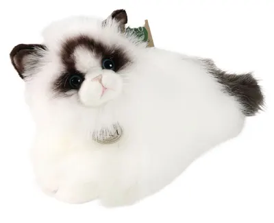 Jucărie de pluș Rappa Eco Friends - Pisică Ragdoll culcată, 35 cm
