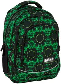 Ghiozdan școlar BackUp X - Green Molecules, cu 2 compartimente