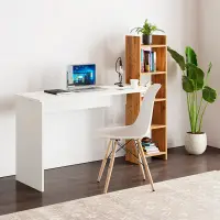 Masa birou cu biblioteca laterala si 5 rafturi, 120 cm