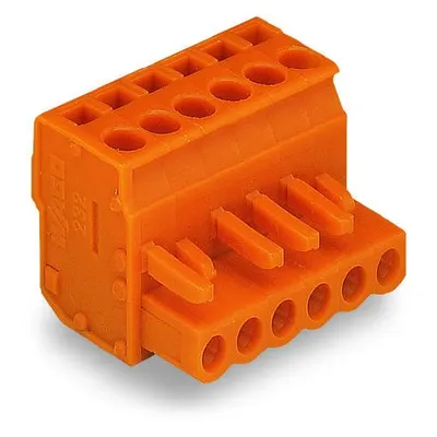 1-conductor female plug; angled; 2.5 mm²; Pin spacing 5.08 mm; 5-pole; 2,50 mm²; orange
