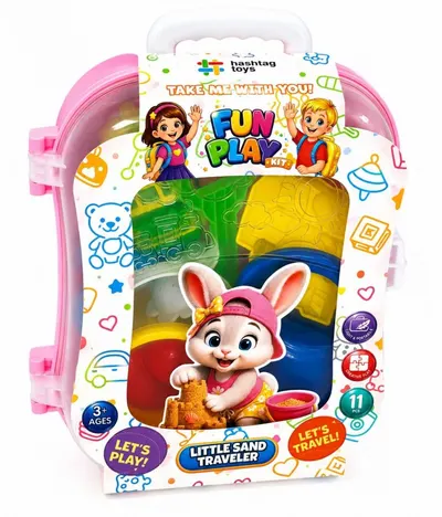 Set micul calator, rucsac roz pentru nisip