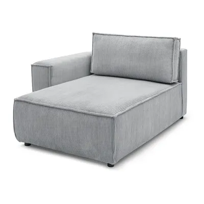 Modul pentru canapea gri deschis cu tapițerie din catifea reiată (cu colț pe partea stângă ) Nihad modular – Bobochic Paris