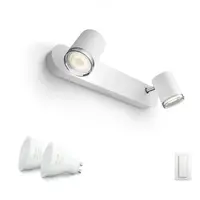 HUE Kit Spot Adore 2 x LED 700lm BT Ambiance (1 Adore + Ambiance GU10 + dimmer) Alb IP44