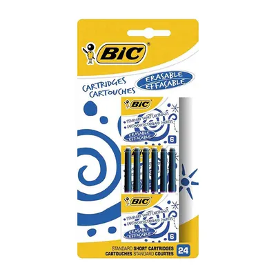 Patroane cerneala mici, 24buc/set, albastre, Bic